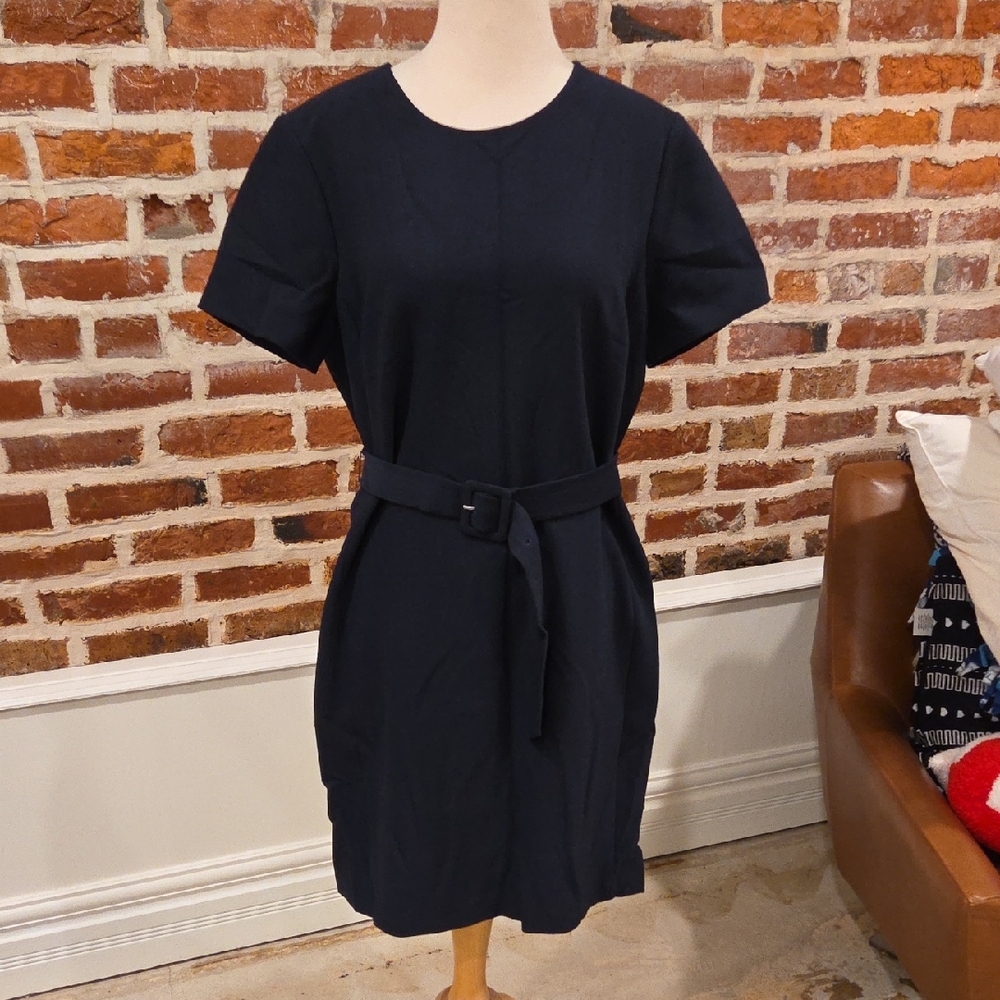 Club Monaco Navy Belted Mini Dress
